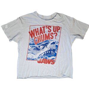 Vintage American Classics "Whats Up Chums?" Jaws Graphic T-Shirt White Y2K Large